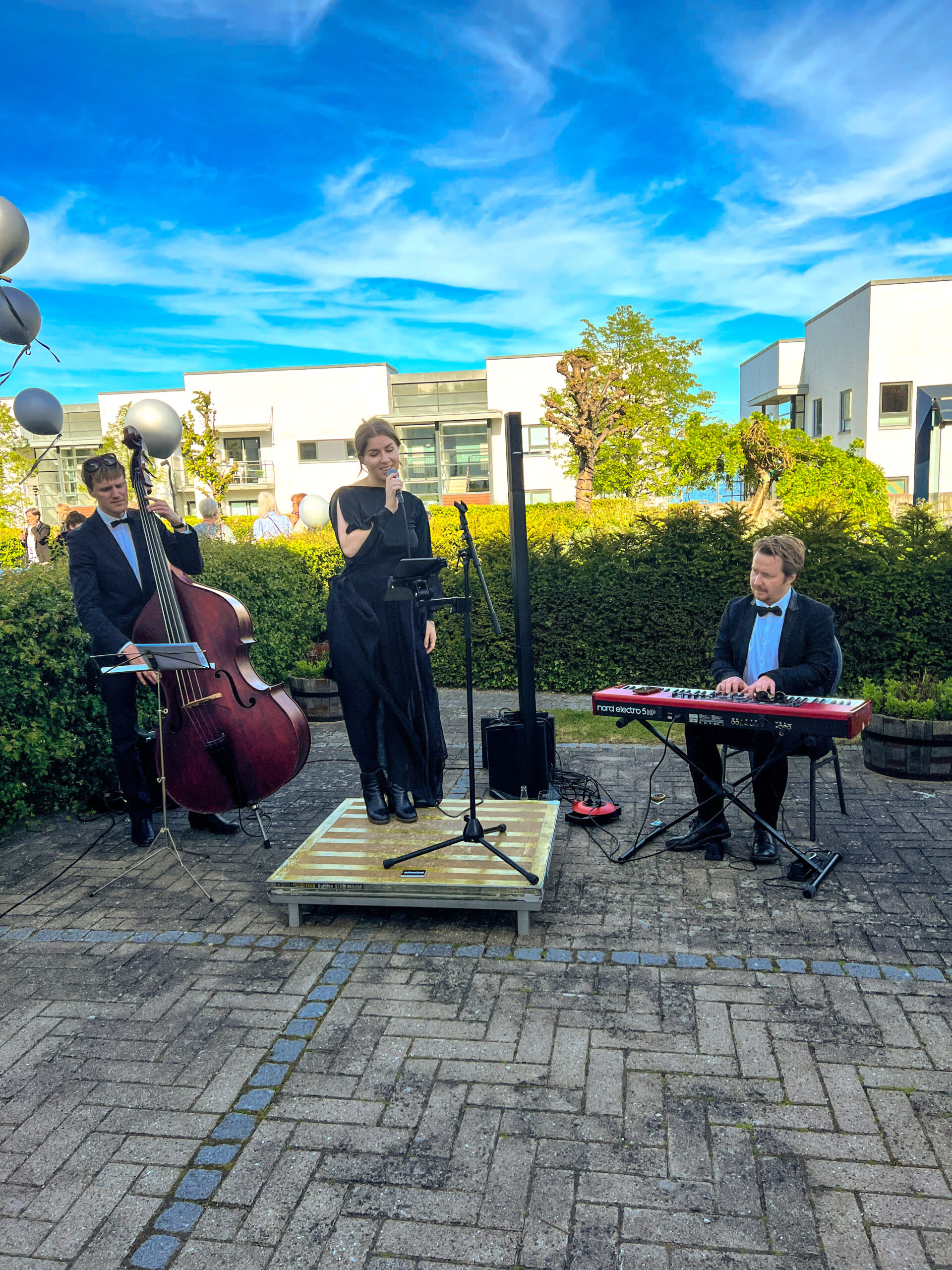 kurhotel skodsborg musik trio udendørs jubilæum reception livemusik jazz trio jazzband dansk jazzorkester sangerinde jazzsangerinde jazzsanger danmark